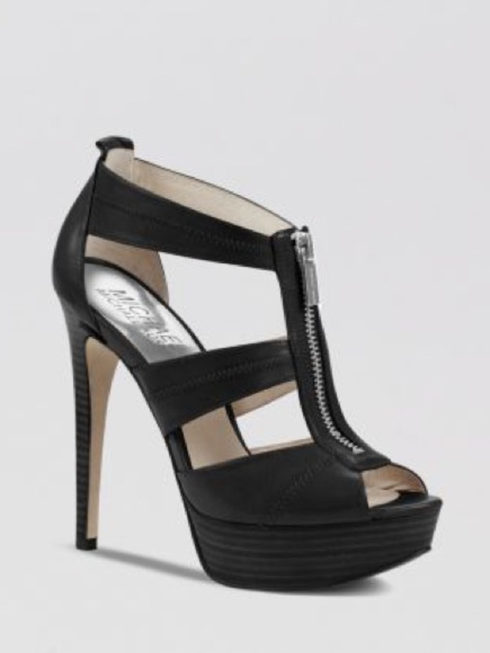 Michael Kors Black Heels with Gold Zipper
